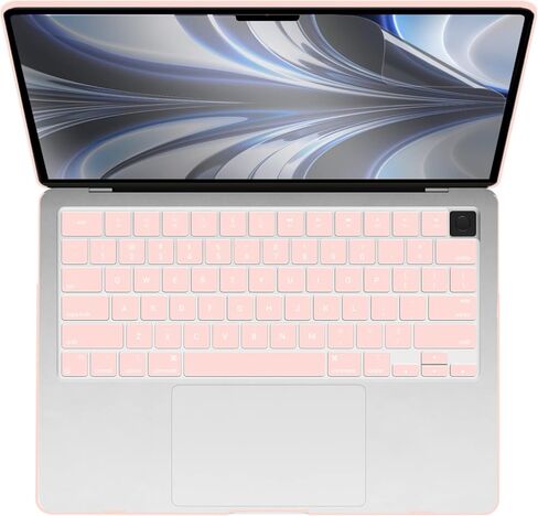 IBenzer متوافق مع حافظة M2 2024 2023 MacBook Air 15 بوصة A2941، حافظة صلبة وغطاء لوحة مفاتيح وفيلم شاشة ومحول من النوع C لجهاز M2 Mac Air 15.3 بوصة Touch ID، Sakura Pink، AT15-SKPK+2TC in Kuwait