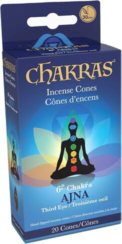 7 Chakras Natural Meditation Incense Cones Gift Set - Variety of 7 Aromas - with Bracelet & Golden Burner - 140x 30 Minute Cones - Perfect for Reiki, Yoga, Healing & Aromatherapy in Saudi Arabia