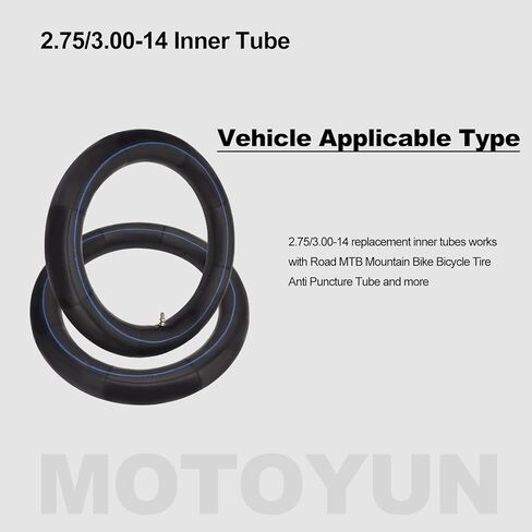 أنابيب الإطارات الداخلية 2.75/3.00-14 متوافقة مع 2.75-14 3.00-14 3.60-14 دراجة نارية للدراجة الترابية (عبوة من قطعتين) in Kuwait