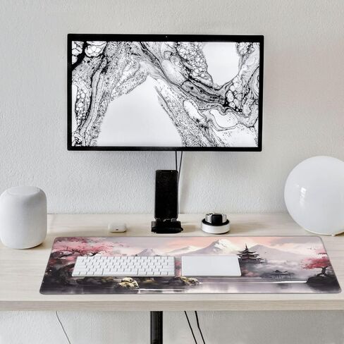 لوحة ماوس ألعاب كبيرة من Cherry Blossom مقاس 16 × 35.5 بوصة، وسادة مكتب كبيرة، لوحة ماوس كبيرة ممتدة مع قاعدة غير قابلة للانزلاق وحافة مخيطة للمكتب والمكتب المنزلي in Kuwait