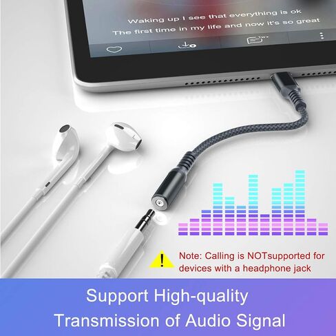 USB C to 3.5mm Adapter,Type C 1/8 Inch Headphone Jack Audio Aux Converter for Samsung Galaxy A53,S20 S21 S22 Ultra Plus Note 10 20,Google Pixel 5 XL,iPad Pro Air 4 4th 5th 2021 Mini 6 6th Generation in Saudi Arabia