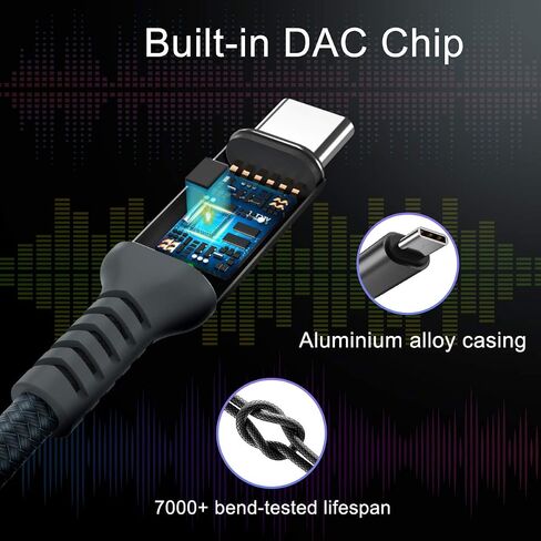 USB C to 3.5mm Adapter,Type C 1/8 Inch Headphone Jack Audio Aux Converter for Samsung Galaxy A53,S20 S21 S22 Ultra Plus Note 10 20,Google Pixel 5 XL,iPad Pro Air 4 4th 5th 2021 Mini 6 6th Generation in Saudi Arabia