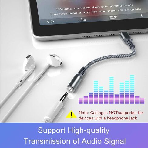 USB C to 3.5mm Adapter,Type C 1/8 Inch Headphone Jack Audio Aux Converter for Samsung Galaxy A53,S20 S21 S22 Ultra Plus Note 10 20,Google Pixel 5 XL,iPad Pro Air 4 4th 5th 2021 Mini 6 6th Generation in Saudi Arabia