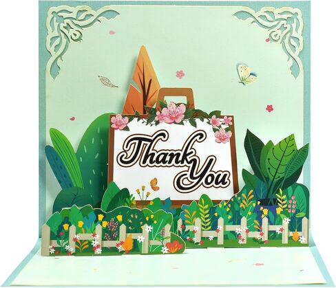 GREETING ART 3D Thank You Pop Up Card,Teacher Appreciation Card,Mothers Day Bouquet Flowers Greeting Card for Mom, Teacher, Wife, Grandma, Dad,7.9x 5.9 in Kuwait