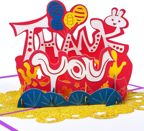 GREETING ART 3D Thank You Pop Up Card,Teacher Appreciation Card,Mothers Day Bouquet Flowers Greeting Card for Mom, Teacher, Wife, Grandma, Dad,7.9x 5.9 in Kuwait