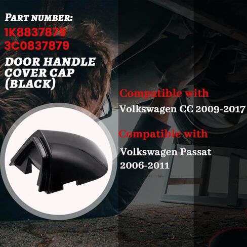 1K8837879 غطاء الكسوة الباب الأمامي للسائق غطاء مقبض الباب الأيسر أسود مناسب لفولكس واجن جولف 2010-2017 شيروكو 2009-2016 شاران 2011-2016 1K8-837-879-GR-U in Kuwait