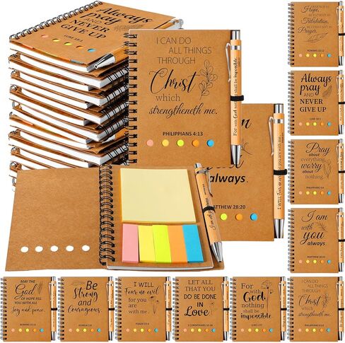 30 Sets Thank You Gift Spiral Notebook Inspirational Small Pocket Notepad with Motivational Bamboo Pens Colored Sticky Index Tabs for Teacher Nurse Coworker Office (Thanks Theme) in Kuwait