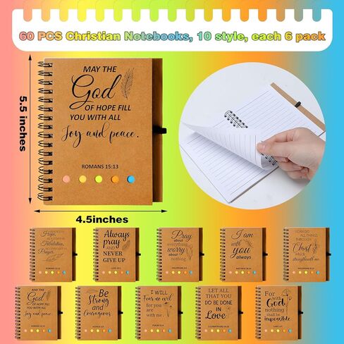 30 Sets Thank You Gift Spiral Notebook Inspirational Small Pocket Notepad with Motivational Bamboo Pens Colored Sticky Index Tabs for Teacher Nurse Coworker Office (Thanks Theme) in Kuwait