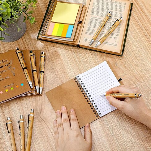 30 Sets Thank You Gift Spiral Notebook Inspirational Small Pocket Notepad with Motivational Bamboo Pens Colored Sticky Index Tabs for Teacher Nurse Coworker Office (Thanks Theme) in Kuwait