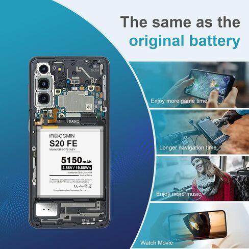 Galaxy S20 FE Battery,5150mAh High Capacity Replacement Battery for Samsung Galaxy S20 FE SM-G781B G781U G781W SM-A526 A526B/DS A5260 A526W with Repair Tools,EB-BG781ABY in Saudi Arabia