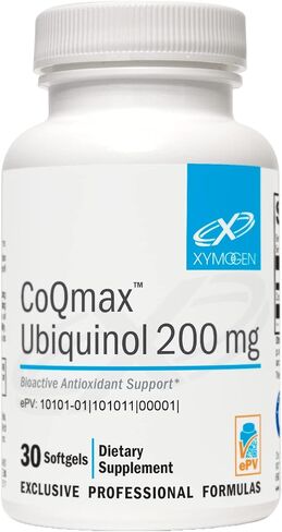 XYMOGEN CoQmax 200mg CoQ10 ubiquinol - Patented, Stabilized Form - Coenzyme Q10 for Antioxidant, Cognitive + Heart Health Support (30 Softgels) in Saudi Arabia