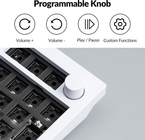 لوحة مفاتيح ميكانيكية Keychron Q5 Pro مخصصة QMK/VIA ميكانيكية هيكلية، تخطيط 96% مع تصميم بحشية مزدوجة بمقبض قابل للبرمجة، إضاءة خلفية RGB قابلة للتبديل السريع متوافقة مع نظام التشغيل Mac Windows Linux - أسود in Kuwait