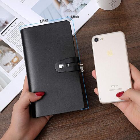 Large Business Card Holder,RFID Credit Card Holder and Business Card Organizer, Leather Card Case with 96 Card Slots for Prevent Loss or Damage of Credit Cards and Business Cards (Black) in Saudi Arabia