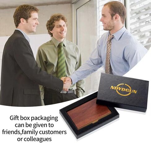 Business Card Case Wood Business Card Holders, Business Card Holder Name Card Holder for Men Pocket Card Holder with Snap Walnut in Saudi Arabia