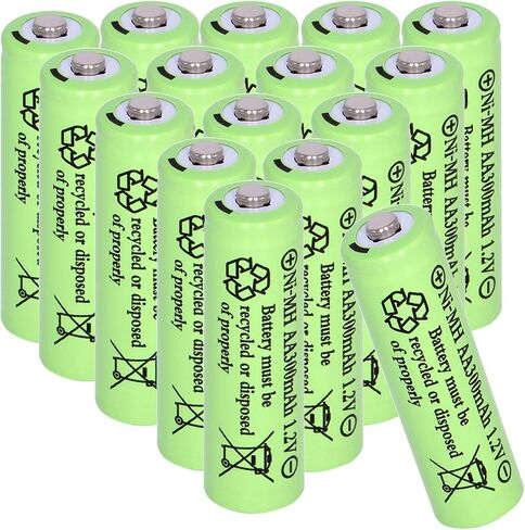 16 Packs1.2V AA 300mAh Solar Lights Batteries Ni-MH Rechargeable Double A Battery for Outdoor Solar Lights, String Lights, Pathway Lights in Saudi Arabia