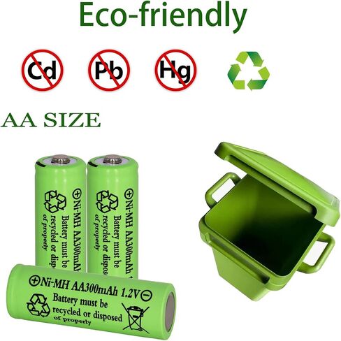 16 Packs1.2V AA 300mAh Solar Lights Batteries Ni-MH Rechargeable Double A Battery for Outdoor Solar Lights, String Lights, Pathway Lights in Saudi Arabia