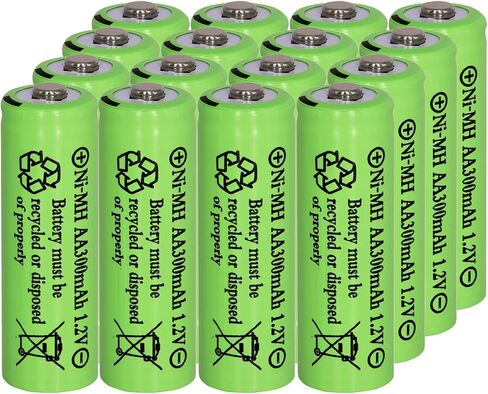 16 Packs1.2V AA 300mAh Solar Lights Batteries Ni-MH Rechargeable Double A Battery for Outdoor Solar Lights, String Lights, Pathway Lights in Saudi Arabia