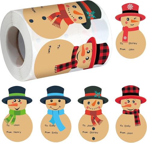 400 Pcs Christmas Tags Stickers Snowman Pattern Designed to from Stickers Christmas Gift Tags Snowman Tag Stickers for Christmas Holiday Christmas Labels for Name Box Bag Envelopes Package Wrapping in Saudi Arabia