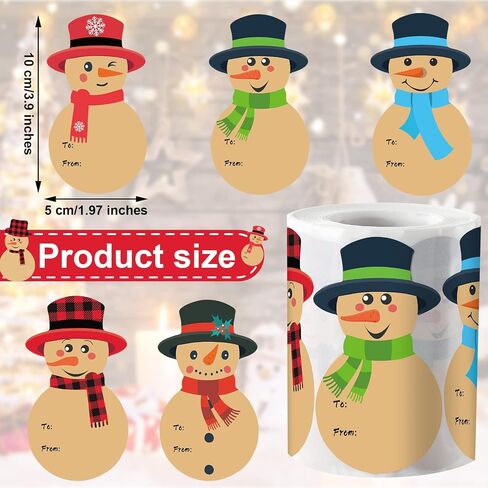 400 Pcs Christmas Tags Stickers Snowman Pattern Designed to from Stickers Christmas Gift Tags Snowman Tag Stickers for Christmas Holiday Christmas Labels for Name Box Bag Envelopes Package Wrapping in Saudi Arabia