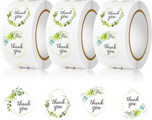 1500 قطعة من ملصقات شكرًا لك الصغيرة، ملصقات زهور لطيفة مقاس 1 بوصة للأظرف، ملصقات شكرًا لك على التغليف، 3 لفات من تصميمات الزهور، 8 ملصقات لأعياد الميلاد، وتغليف هدايا الحفلات in Kuwait
