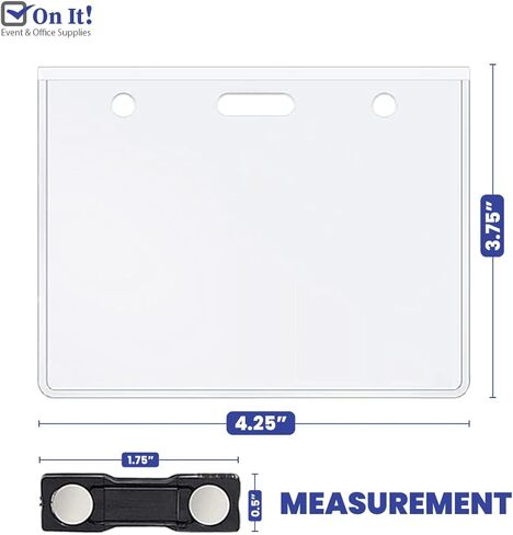 مجموعة حامل شارات الاسم المغناطيسي - صندوق مكون من 50 حامل بطاقات اسم شفاف مقاس 4 × 3 بوصة للمؤتمرات والفعاليات والاجتماعات in Kuwait