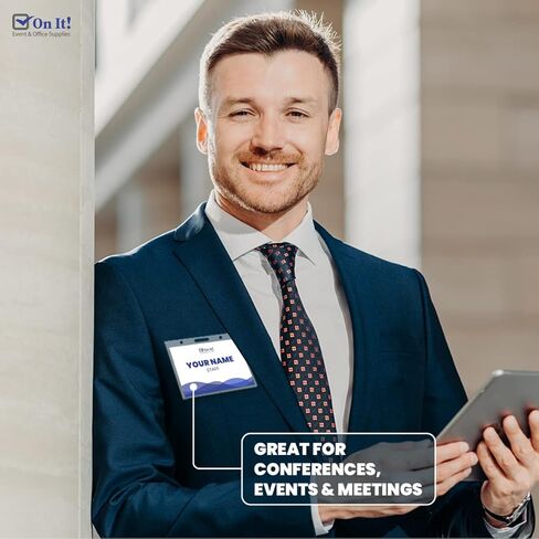 مجموعة حامل شارات الاسم المغناطيسي - صندوق مكون من 50 حامل بطاقات اسم شفاف مقاس 4 × 3 بوصة للمؤتمرات والفعاليات والاجتماعات in Kuwait