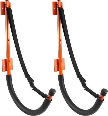 رف تخزين كاياك، حامل جداري كاياك، خطافات كاياك شديدة التحمل مع أشرطة بسعة 100 رطل، رف كاياك للجراج، شماعات قوارب الكاياك لألواح التجديف، وألواح ركوب الأمواج، والدراجات، وسلالم سوب، وألواح الثلج in Kuwait