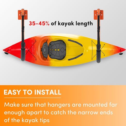 رف تخزين كاياك، حامل جداري كاياك، خطافات كاياك شديدة التحمل مع أشرطة بسعة 100 رطل، رف كاياك للجراج، شماعات قوارب الكاياك لألواح التجديف، وألواح ركوب الأمواج، والدراجات، وسلالم سوب، وألواح الثلج in Kuwait