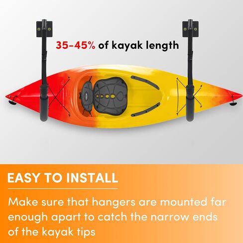 Kayak Storage Rack Kayak Wall Mount Heavy Duty Kayak Hooks with Straps 100 LB Capacity Kayak Rack for Garage Kayak Hangers for Paddle Boards Surfboards Bikes Ladders SUP Snow Board in Saudi Arabia