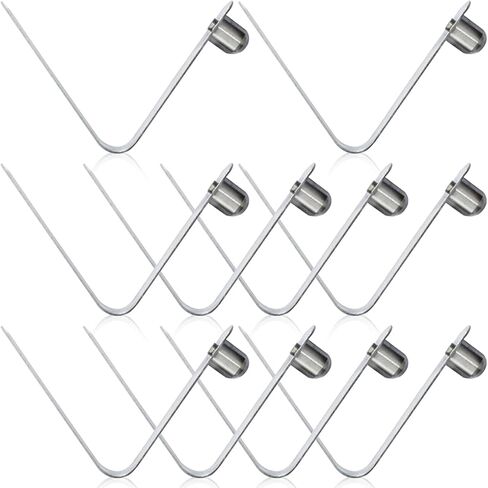 10 PCS Kayak Paddle Spring Snap Clips Stainless Steel Push Button Spring Clip Tube Locking Pin Clip for Camping Awning Tent Pole - Solid Single Pin in Saudi Arabia