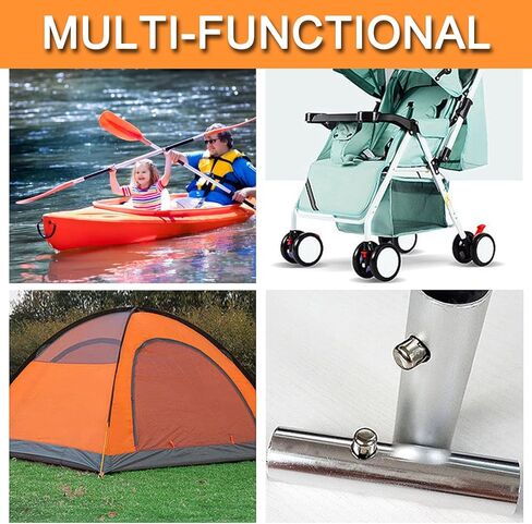 10 PCS Kayak Paddle Spring Snap Clips Stainless Steel Push Button Spring Clip Tube Locking Pin Clip for Camping Awning Tent Pole - Solid Single Pin in Saudi Arabia