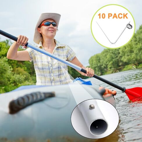 10 PCS Kayak Paddle Spring Snap Clips Stainless Steel Push Button Spring Clip Tube Locking Pin Clip for Camping Awning Tent Pole - Solid Single Pin in Saudi Arabia