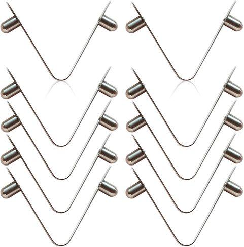 10 PCS Kayak Paddle Spring Snap Clips Stainless Steel Push Button Spring Clip Tube Locking Pin Clip for Camping Awning Tent Pole - Solid Single Pin in Saudi Arabia