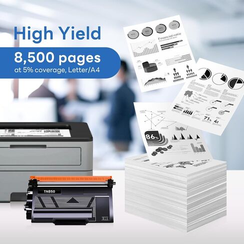 TN-850 TN850 Toner 2 Pack Compatible TN850 High Yield Black Toner Cartridge Replacement for Brother HL-L6200DW HL-L6400DW HL-L5100DN MFC-L5800DW MFC-L5850DW MFC-L6800DW MFC-L5700DW Printer Toner. in Kuwait