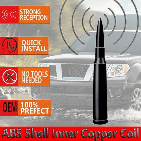 Truck Antenna for Nissan Frontier (1998-2021), Nissan Frontier Antenna - Internal Conductive Coil - 304 Stainless Steel Threading - Anti-Scratch Metallic Paint in Kuwait
