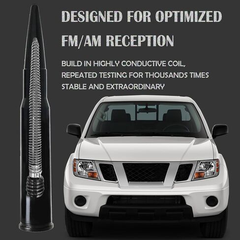 Truck Antenna for Nissan Frontier (1998-2021), Nissan Frontier Antenna - Internal Conductive Coil - 304 Stainless Steel Threading - Anti-Scratch Metallic Paint in Kuwait