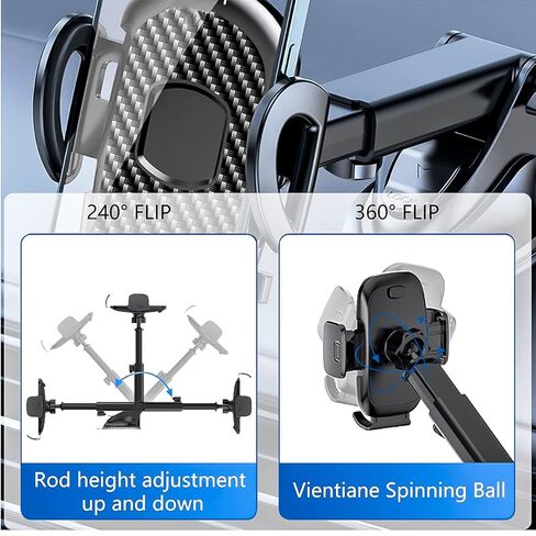 حامل الهاتف الخلوي للسيارة، حامل الهاتف الخلوي للوحة القيادة/الزجاج الأمامي/فتحة تهوية الهواء، حامل هاتف السيارة القوي العالمي، متوافق مع جميع الهواتف الذكية والسيارات in Kuwait