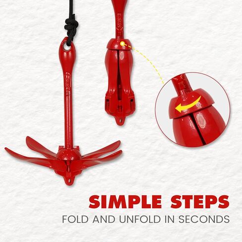Tuxedo Sailor Kayak Anchor Kit, Folding Anchor Accessory with Rope for Fishing Kayak, Canoes, Jet Skis, SUP Paddle Boards and Boats in Kuwait