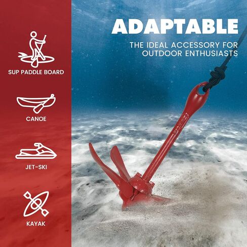 Tuxedo Sailor Kayak Anchor Kit, Folding Anchor Accessory with Rope for Fishing Kayak, Canoes, Jet Skis, SUP Paddle Boards and Boats in Kuwait