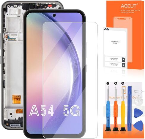 OLED for Samsung Galaxy A54 5G Screen Replacement for Samsung A54 Display for Galaxy A54 LCD SM-A546B SM-A546U LCD Digitizer Touch Screen Assembly Repair Parts Black with Frame in Saudi Arabia