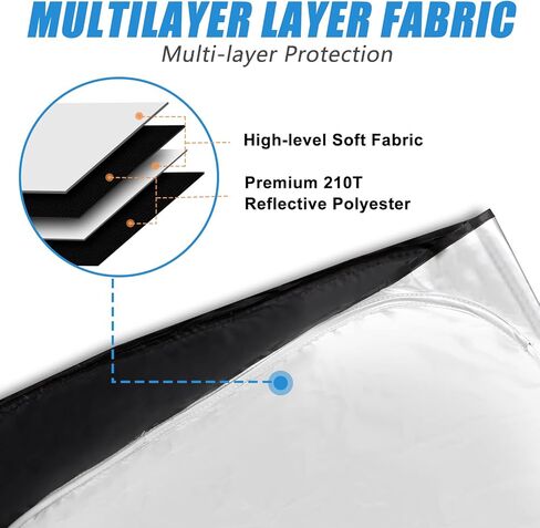 مظلة أمامية للزجاج الأمامي متوافقة مع ملحقات Honda CRV SUV وLX وEX وEX-L وSport Hybrid والتجول (2023-2024) - واقي شمسي أمامي قابل للطي بطبقة مزدوجة 210T in Kuwait