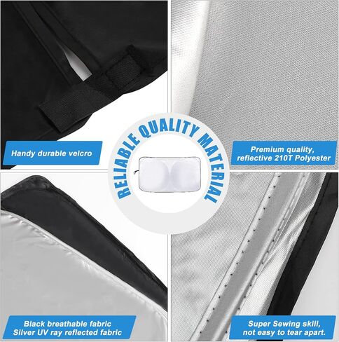 مظلة أمامية للزجاج الأمامي متوافقة مع ملحقات Honda CRV SUV وLX وEX وEX-L وSport Hybrid والتجول (2023-2024) - واقي شمسي أمامي قابل للطي بطبقة مزدوجة 210T in Kuwait