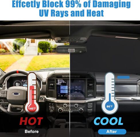 مظلة أمامية للزجاج الأمامي متوافقة مع ملحقات Honda CRV SUV وLX وEX وEX-L وSport Hybrid والتجول (2023-2024) - واقي شمسي أمامي قابل للطي بطبقة مزدوجة 210T in Kuwait