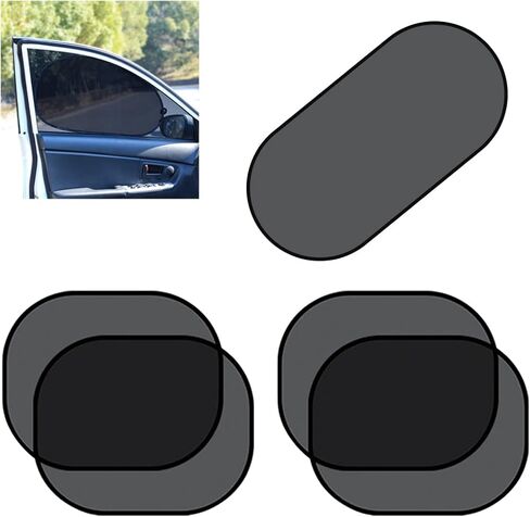 مظلة شمسية لنافذة السيارة من لويافوربا، 5 عبوات من ظلال الشمس للنوافذ الجانبية والخلفية التلقائية، ظلال مقاس 17.3 × 14.2 بوصة تحمي الأطفال الصغار من ملحقات حماية الشمس والوهج والأشعة فوق البنفسجية in Kuwait