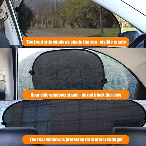 مظلة شمسية لنافذة السيارة من لويافوربا، 5 عبوات من ظلال الشمس للنوافذ الجانبية والخلفية التلقائية، ظلال مقاس 17.3 × 14.2 بوصة تحمي الأطفال الصغار من ملحقات حماية الشمس والوهج والأشعة فوق البنفسجية in Kuwait