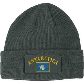 Speedy Pros Patch Beanie for Men & Women Antarctica Flag Embroidery Acrylic Skull Cap Hats in Saudi Arabia