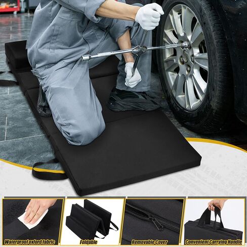 BALAPET Thick Supportive Foam Mechanical Mat to Lay On with Pillow, Waterproof Portable Mechanic Pad for Working Under Car with Carrying Handles,Suitable for Garage, Picnicking, Gardening in Saudi Arabia