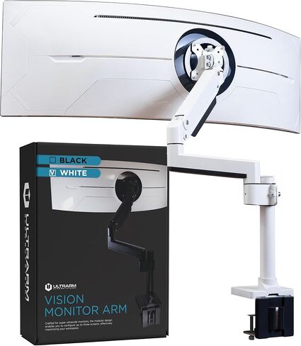 ذراع شاشة عالي التحمل للشاشات فائقة العرض حتى 57 بوصة و44 رطل، حامل مكتب واحد، ارتفاع هوائي قابل للتعديل، أذرع تمديد معيارية - الحد الأقصى VESA 100x100، أسود، MA20P-S in Kuwait