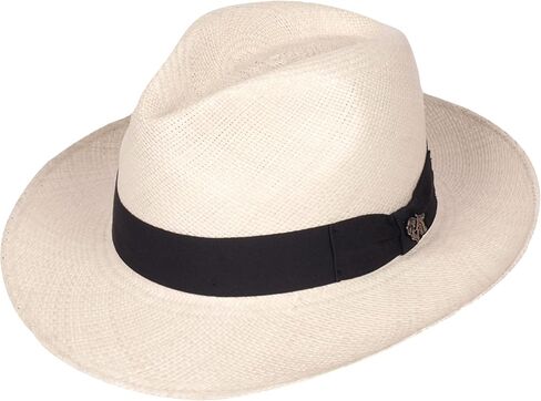 Classic Panama Hat for Women Men, Sun Hat for Men Center Dent, Grosgrain Ribbon Toquilla Straw Grade 3 UV SPF 30 in Kuwait