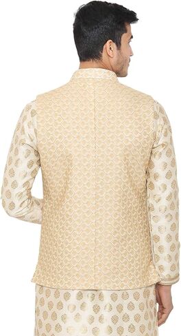 Wintage Men's Banarsi Rayon Cotton Bandhgala احتفالية نهرو مودي سترة in Kuwait